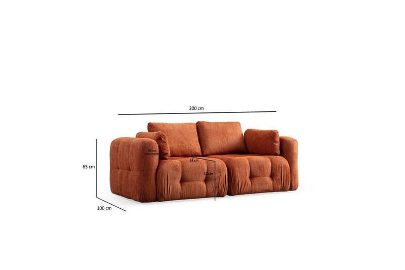 Yvara Sofa 2-sits - Oransje - Møbler - Sofaer - 2 seter sofa