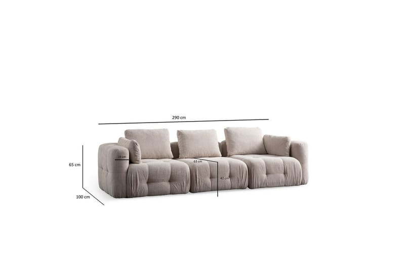 Yvara Sofa 3-sits - Beige - Møbler - Sofaer - Sofa 3 seter