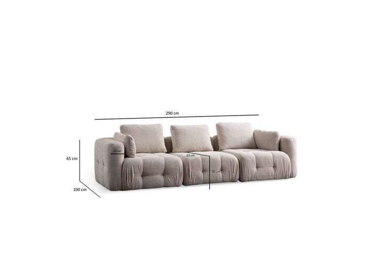 Yvara Sofa 3-sits - Beige - Møbler - Sofaer - Sofa 3 seter