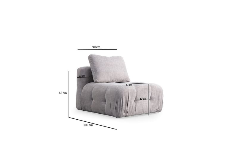 Yvara Sofa 3-sits - Grå - Møbler - Sofaer - Sofa 3 seter