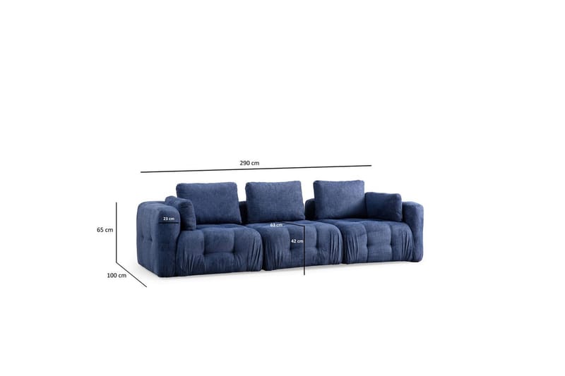 Yvara Sofa 3-sits - Marineblå - Møbler - Sofaer - Sofa 3 seter