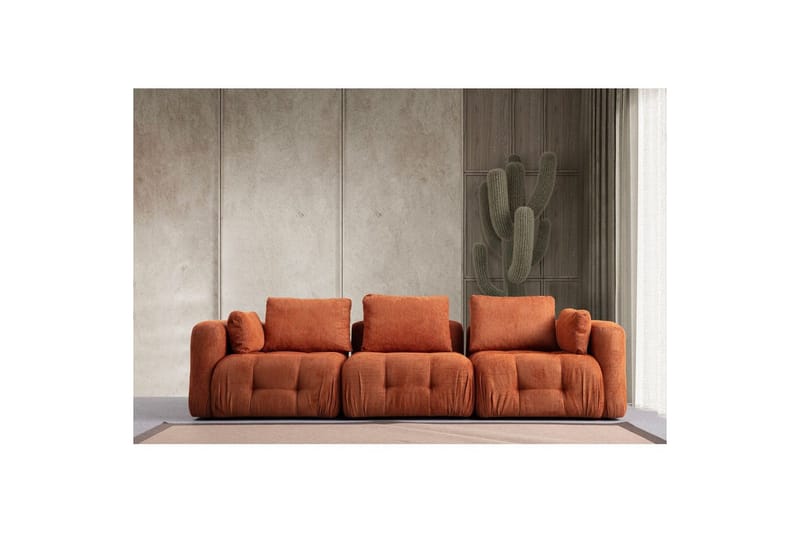 Yvara Sofa 3-sits - Oransje - Møbler - Sofaer - Modulsofaer - Komplett modulsofa