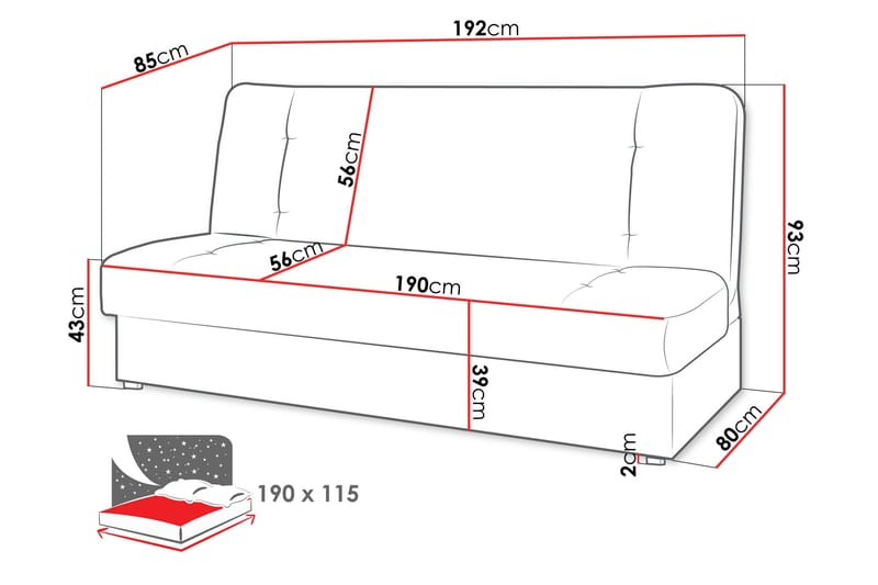 Zelka Sovesofa 2-Seter - Beige - Møbler - Sofaer - Sovesofaer