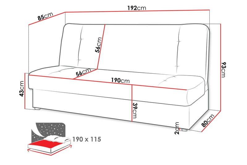 Zelka Sovesofa 2-Seter - Beige - Møbler - Sofaer - Sovesofaer