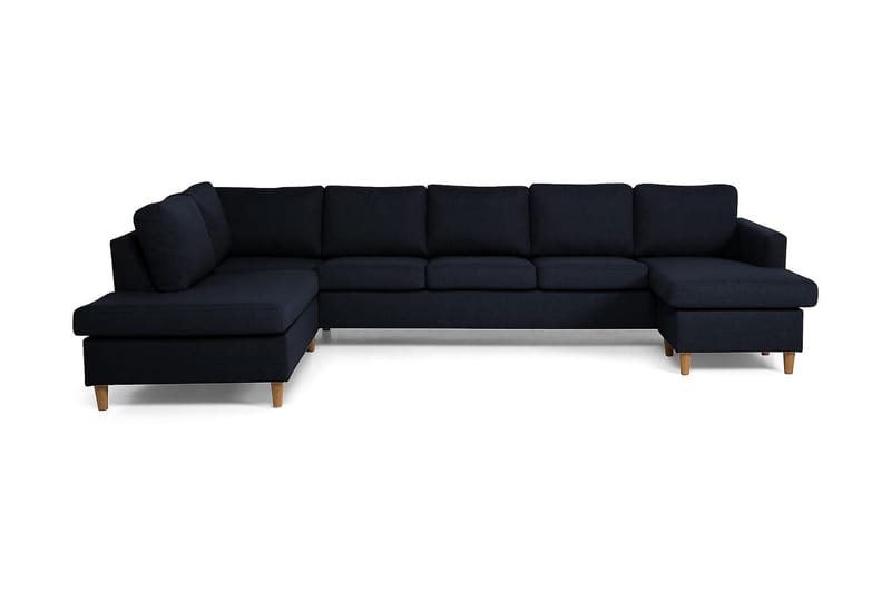 Zero U-sofa Large med Divan Høyre - Blå - U-sofa