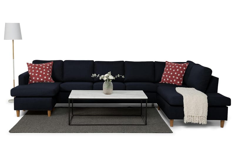 Zero U-sofa Large med Divan Venstre - Blå - U-sofa