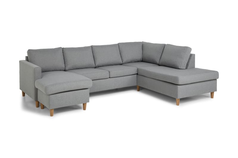 Zero U-sofa med Divan Venstre - Lysegrå - U-sofa