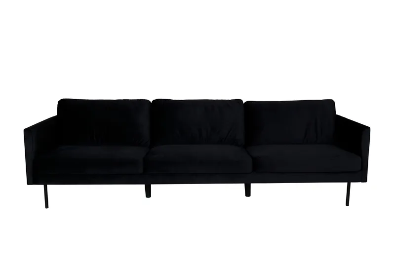 Zoom 3-seter Sofa Fløyel, Svart