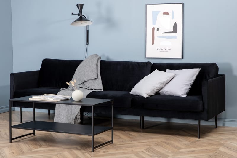 Zoom 3-seter Sofa Fløyel - Svart - Møbler - Sofaer - Fløyel sofaer