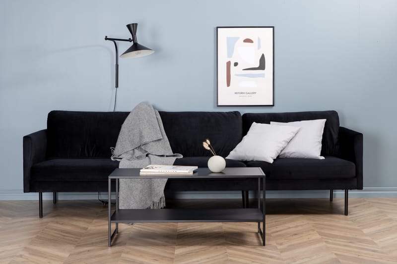 Zoom 3-seter Sofa i Fløyel - Svart - Møbler - Sofaer - Fløyel sofaer