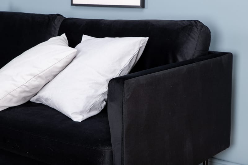 Zoom 3-seter Sofa i Fløyel - Svart - Møbler - Sofaer - Fløyel sofaer