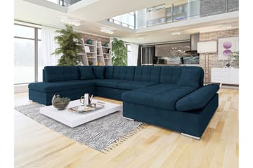 Zumar Sofa med Sjeselong og Divan 4-seter - Blå - Møbler - Sofaer - U-sofa