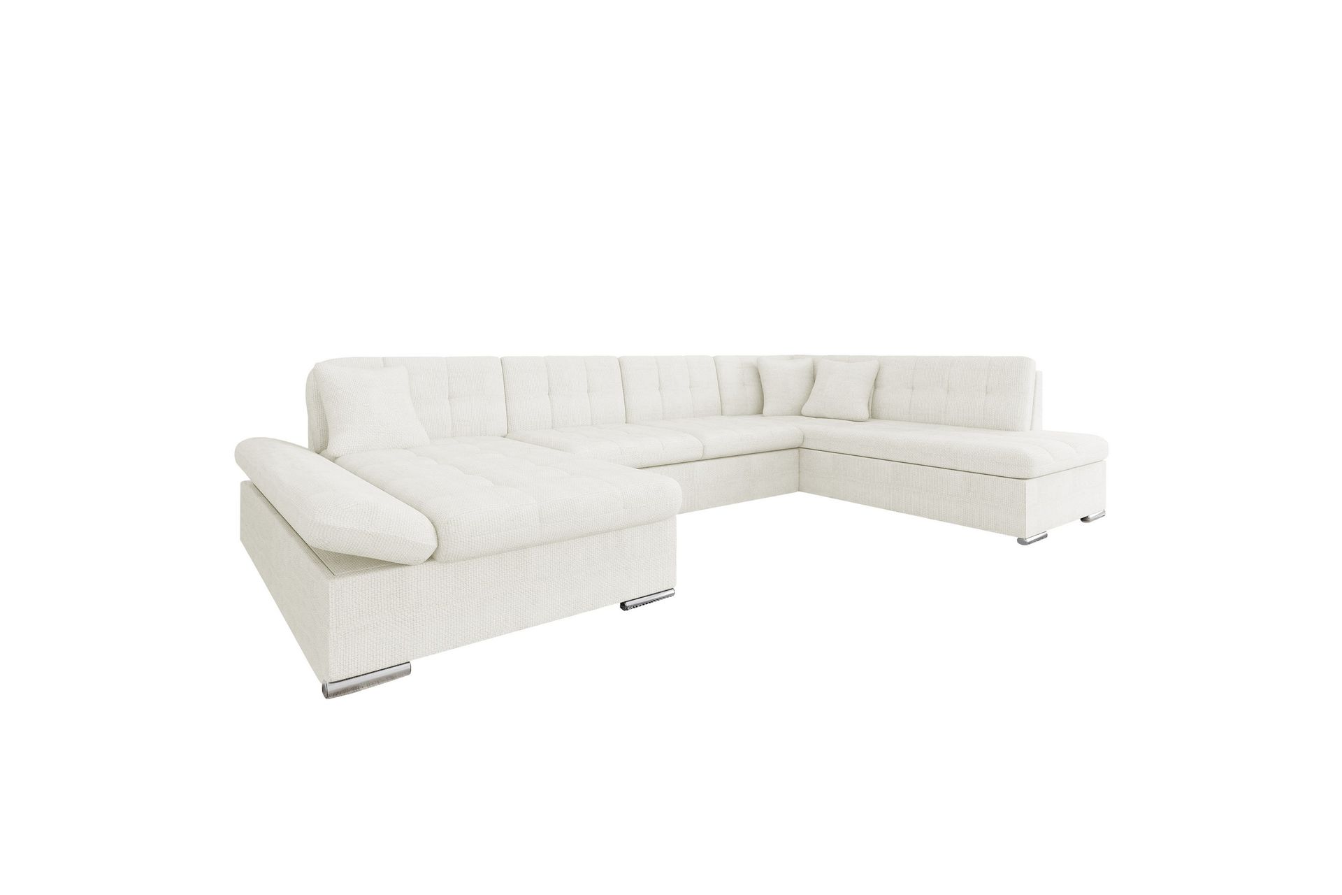 Zumar Sofa med Sjeselong og Divan 4-seter - Hvit - Møbler - Sofaer - U-sofa