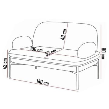 Zyricus 2-seters sofa Teddy - Hvit - Møbler - Sofaer - 2 seter sofa