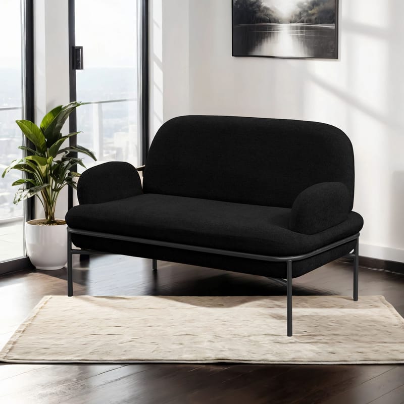 Zyricus 2-seters sofa Teddy - Svart - Møbler - Sofaer - 2 seter sofa