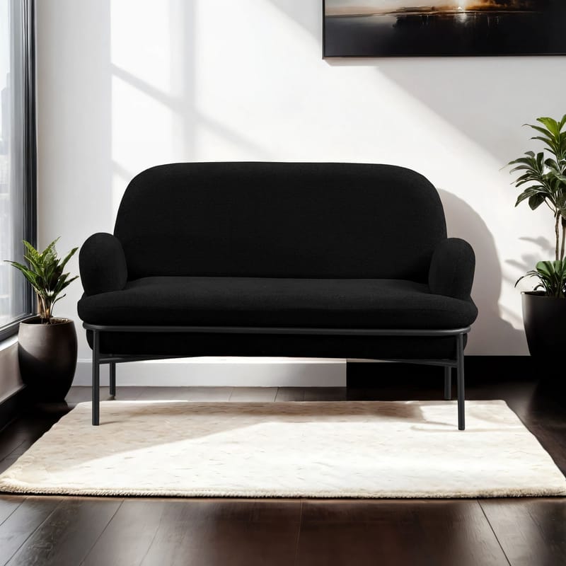 Zyricus 2-seters sofa Teddy - Svart - Møbler - Sofaer - 2 seter sofa