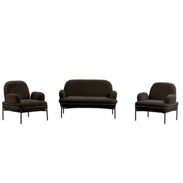 Zyricus sofagruppe 2-seters sofa + 2 lenestoler Teddy - Antrasitt - Møbler - Sofaer - Sofagrupper