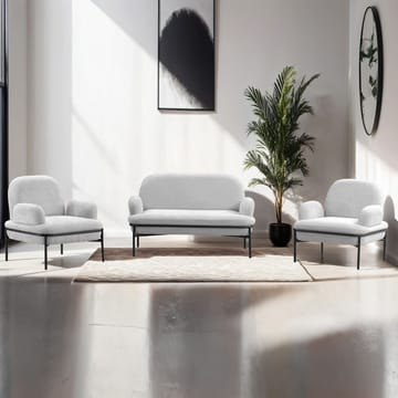 Zyricus sofagruppe 2-seters sofa + 2 lenestoler Teddy - Hvit - Møbler - Sofaer - Sofagrupper
