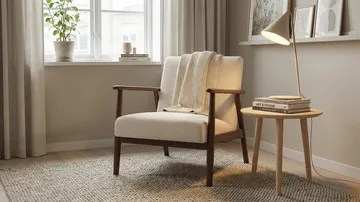Ängsbro lenestol i stoff - Beige - Møbler - Stoler & lenestoler - Lenestoler
