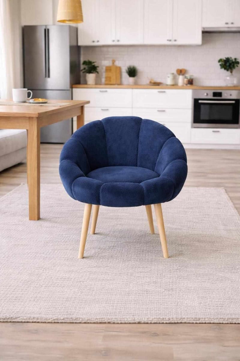 Ørelappstol Atelier Del Sofa Papatya (70 x 110 x 70 cm) Antrasitt - Blå - Møbler - Stoler & lenestoler - Lenestoler