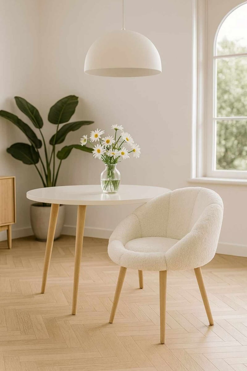 Ørelappstol Atelier Del Sofa Papatya (70 x 110 x 70 cm) Hvit valnøtt - Møbler - Stoler & lenestoler - Lenestoler