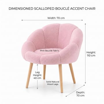 Ørelappstol Atelier Del Sofa Papatya (70 x 110 x 70 cm) Rosa - Møbler - Stoler & lenestoler - Lenestoler