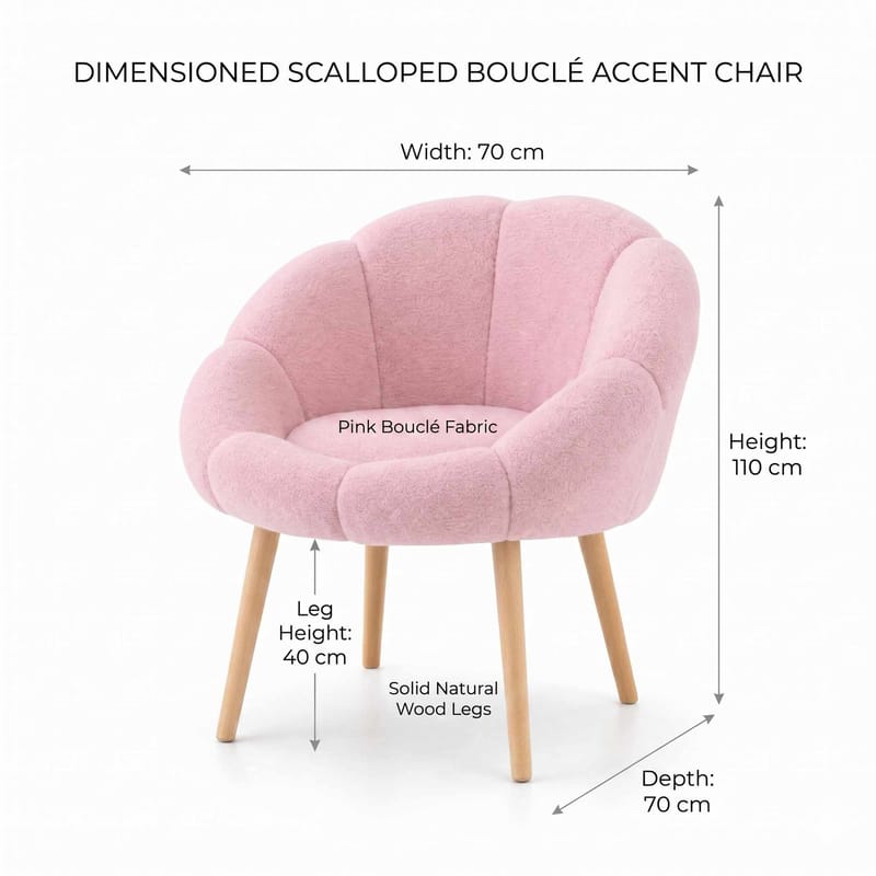 Ørelappstol Atelier Del Sofa Papatya (70 x 110 x 70 cm) Rosa - Møbler - Stoler & lenestoler - Lenestoler