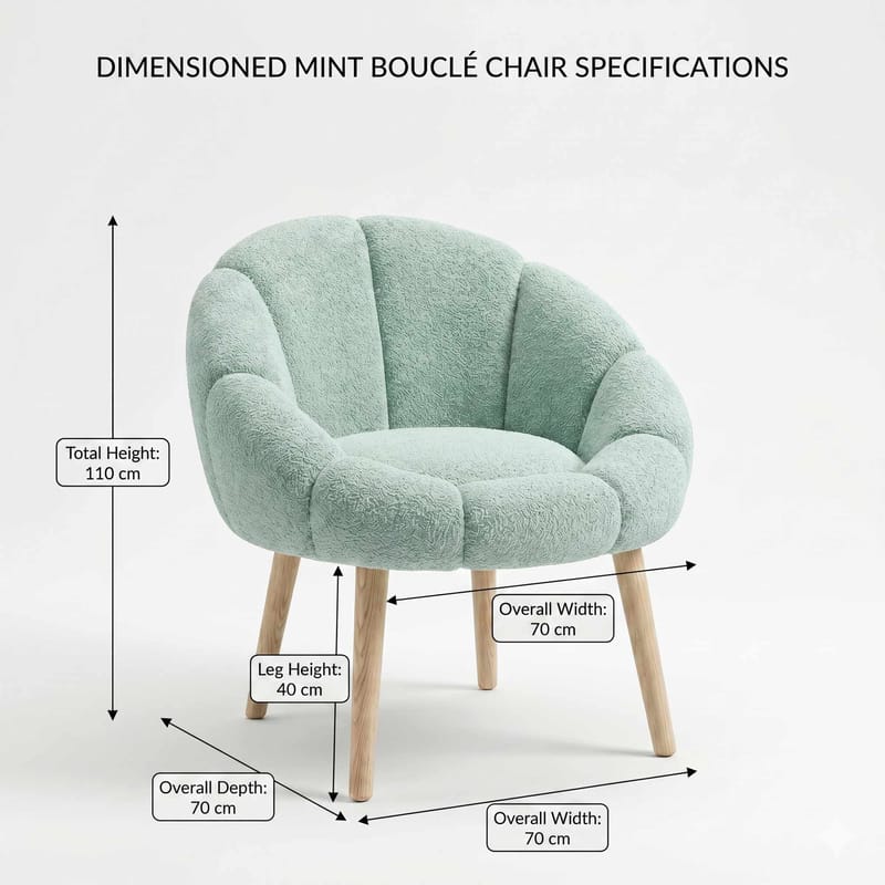 Ørelappstol Atelier Del Sofa Papatya (70 x 110 x 70 cm) Grønn - Møbler - Stoler & lenestoler - Lenestoler