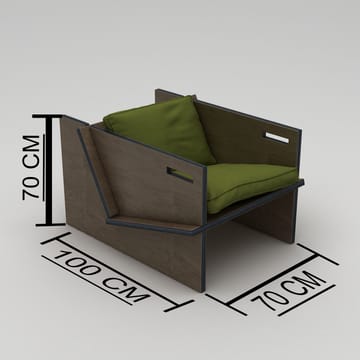 Ørelappstol Homitis Winner (74 x 57 x 92 cm) Grønn - Svart og grønn - Møbler - Stoler & lenestoler - Lenestoler