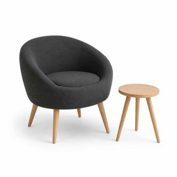 Ørelappstol- og sidebordsett (2 deler) Atelier Del Sofa Tea set (70 x 94 x 42 cm) Antrasitt - Antrasitt - Møbler - Stoler & lenestoler - Lenestoler