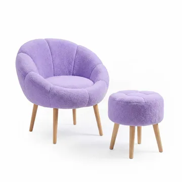 Ørelappstol- og puffesett (2 deler) Atelier Del Sofa Lida (75 x 100 x 42 cm) Syrin