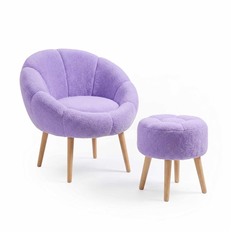 Ørelappstol- og puffesett (2 deler) Atelier Del Sofa Lida (75 x 100 x 42 cm) Syrin, undefined