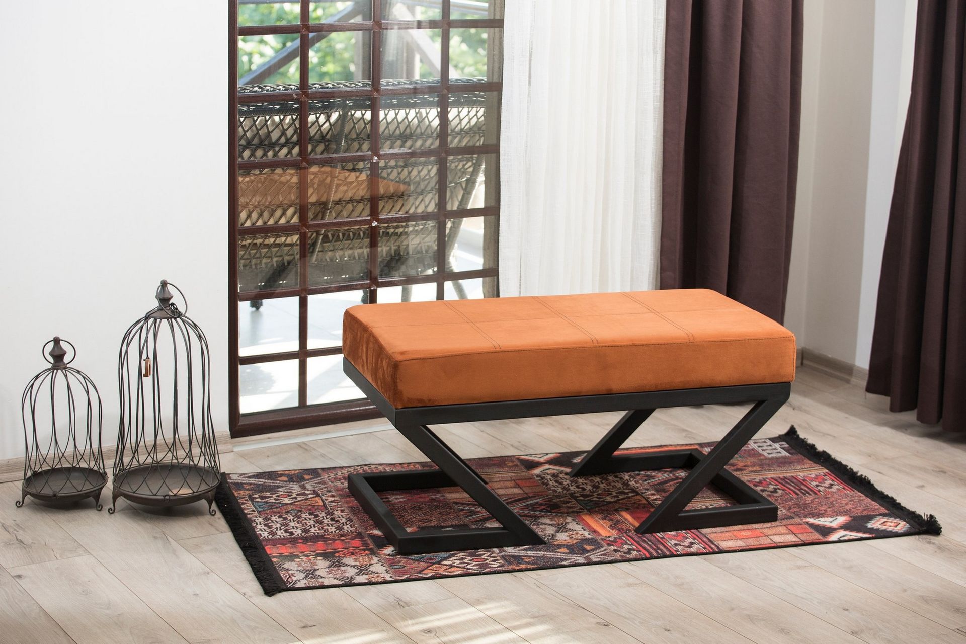 Aniara Puff 90 cm - Oransje - Møbler - Stoler & lenestoler - Krakk