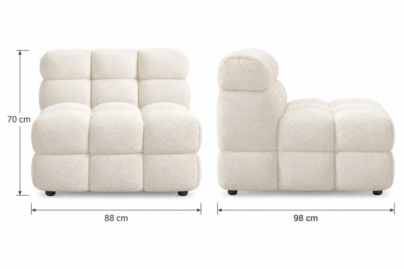 Elise Boblete Lenestol Uten Armlener i Teddy - Beige - Møbler - Stoler & lenestoler - Lenestoler - Lenestoler uten armlene