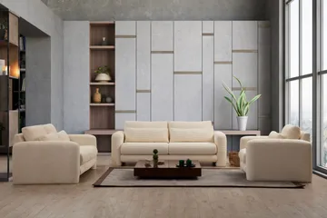 Makhan Lenestol - Beige - Møbler - Stoler & lenestoler - Lenestoler