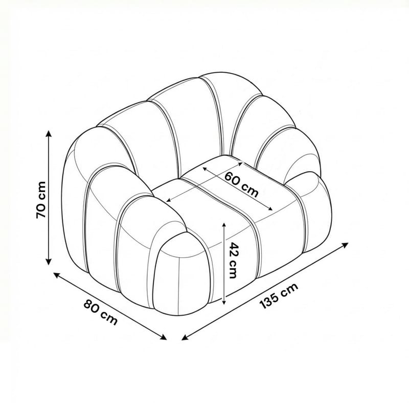 1-Seat Sofa Atelier Del Sofa Grå - Møbler - Stoler & lenestoler - Lenestoler