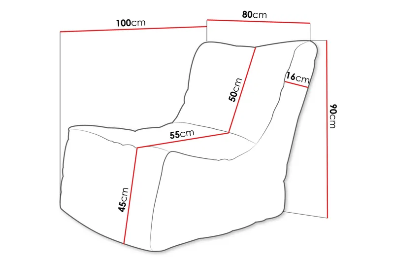 Afridi Beanbag 80 cm 90x - Rosa - Møbler - Stoler & lenestoler - Sittesekk & sakkosekk