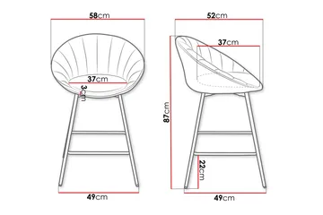 Aikka Barstol 87 cm - Grå - Møbler - Stoler & lenestoler - Barstoler