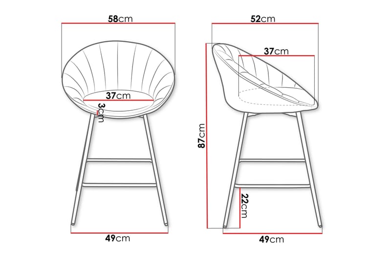 Aikka Barstol 87 cm - Grå - Møbler - Stoler & lenestoler - Barstoler