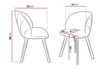 Akitomo Spisestol i Stoff med Metallben - Hvit - Møbler - Stoler & lenestoler - Spisestuestoler & kjøkkenstoler