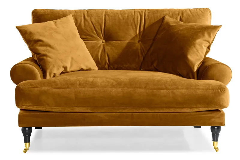 Andrew Loveseat Fløyel - Amber/Messing - Møbler - Stoler & lenestoler - Lenestoler