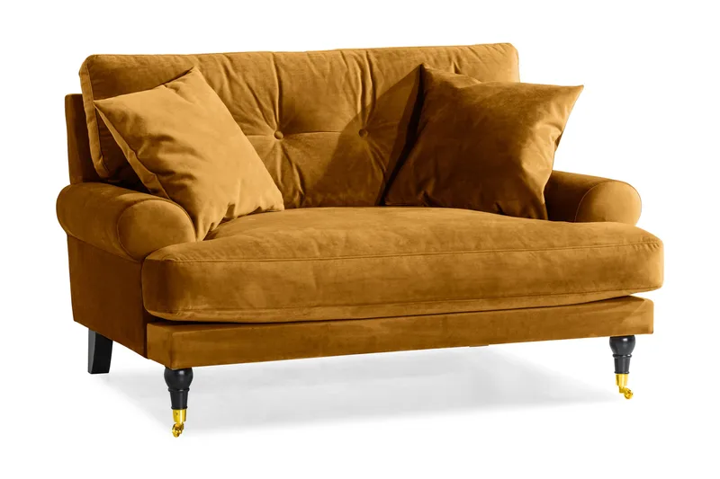 Andrew Loveseat Fløyel, Amber/Messing