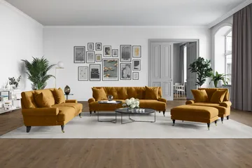 Andrew Loveseat Fløyel - Amber/Messing - Møbler - Stoler & lenestoler - Lenestoler