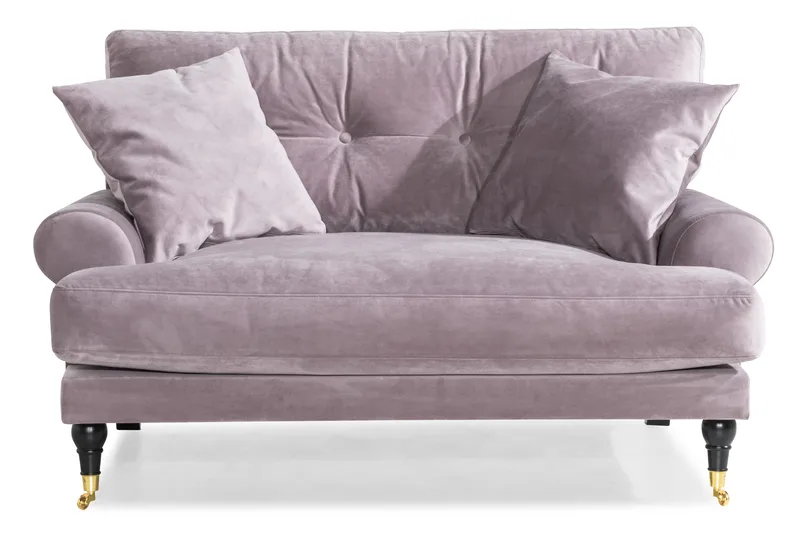 Andrew Loveseat Fløyel - Lilla/Messing - Møbler - Stoler & lenestoler - Lenestoler