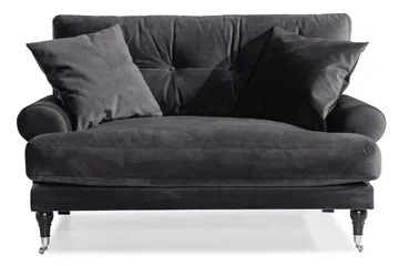 Andrew Loveseat Fløyel - Mørkegrå/Krom - Møbler - Stoler & lenestoler - Lenestoler