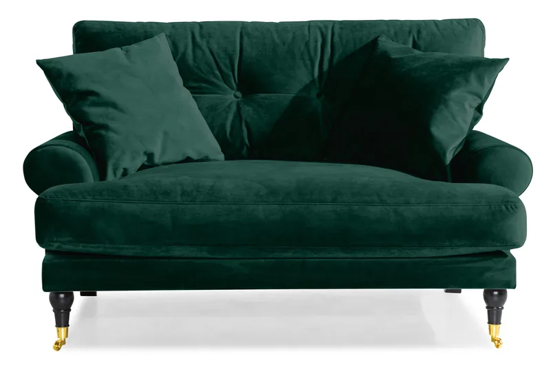 Andrew Loveseat Fløyel - Mørkegrønn/Messing - Møbler - Stoler & lenestoler - Lenestoler