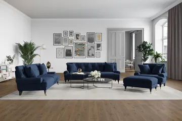Andrew Loveseat Fløyel - Midnattsblå/Messing - Møbler - Stoler & lenestoler - Lenestoler