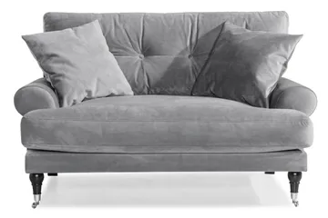 Andrew Loveseat Fløyel - Sølvgrå/Krom - Møbler - Stoler & lenestoler - Lenestoler