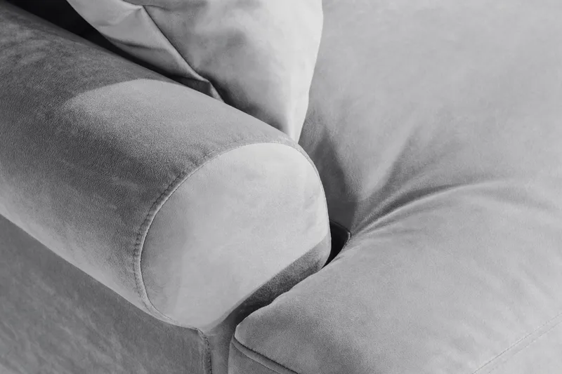 Andrew Loveseat Fløyel - Sølvgrå/Krom - Møbler - Stoler & lenestoler - Lenestoler