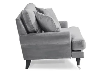 Andrew Loveseat Fløyel - Sølvgrå/Krom - Møbler - Stoler & lenestoler - Lenestoler